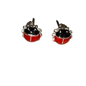 Ladybug Enamel Earrings by Little Miss Twin Stars